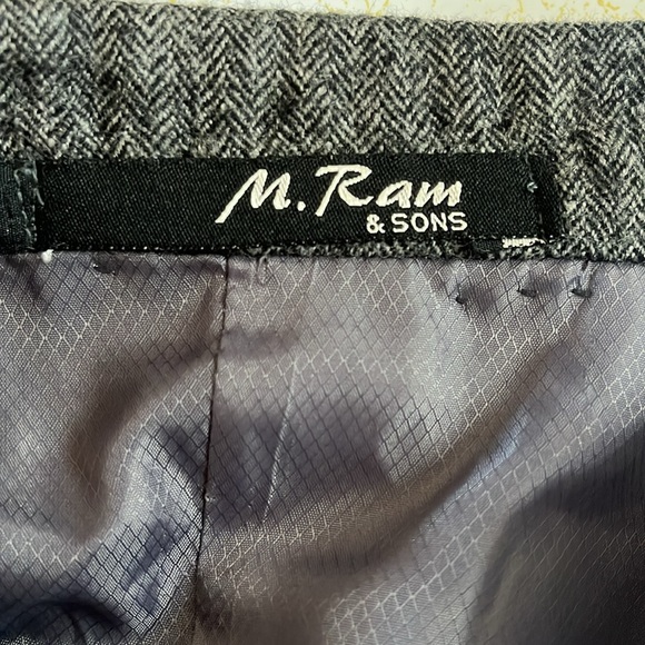 -Loro Piana M Ram Cashmere Silk Wool Blend Grey Herringbone Blazer Men's 42R - Picture 11 of 12